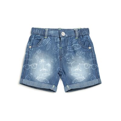 Boys Medium Blue Short Woven Trousers